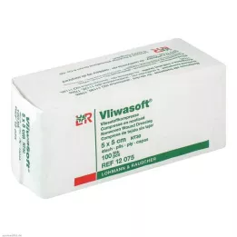 VLIWASOFT Kuitukangaspakkaukset 5x5 cm ei-steriilit 4l., 100 kpl