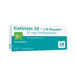 CETIRIZIN 10-1A Pharma kalvopäällysteiset tabletit, 7 kpl