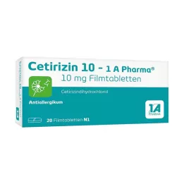 CETIRIZIN 10-1A Pharma kalvopäällysteiset tabletit, 20 kpl