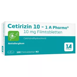 CETIRIZIN 10-1A Pharma kalvopäällysteiset tabletit, 100 kpl