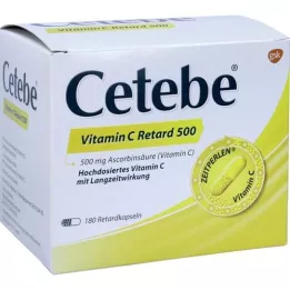 CETEBE C -vitamiinin hidastumiskapselit 500 mg, 180 kpl