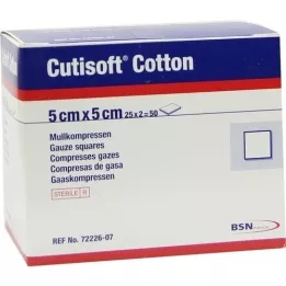 CUTISOFT Cotton Komm. 5x5 cm steriili 12 kertaa, 25x2 kpl
