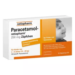 PARACETAMOL-ratiopharm 250 mg peräpuikot, 10 kpl