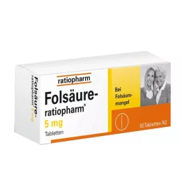 FOLSÄURE-RATIOPHARM 5 mg tabletit, 50 kpl