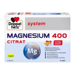 DOPPELHERZ Magnesium 400 Sitraattijärjestelmä Rakeet, 20 kpl