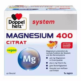 DOPPELHERZ Magnesium 400 Sitraattijärjestelmä Rakeet, 40 kpl