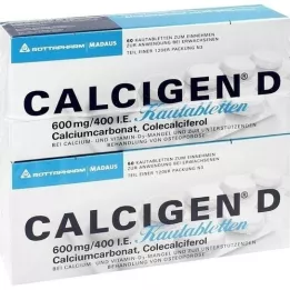 CALCIGEN D 600 mg/400, ts. Puru tabletit, 120 kpl