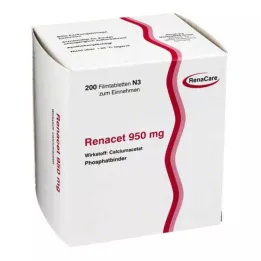 RENACET 950 mg kalvopäällystetyt tabletit, 200 kpl