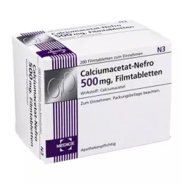 CALCIUMACETAT NEFRO 500 mg kalvopäällysteiset tabletit, 200 kpl