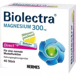 BIOLECTRA Magnesium 300 mg Suorat sitruunapuikot, 40 kpl