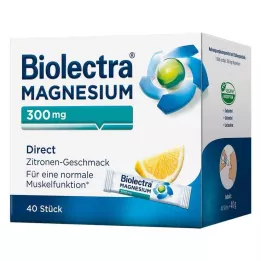 BIOLECTRA Magnesium 300 mg Direct Lemon Sticks, 40 kpl