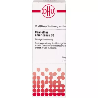 CEANOTHUS AMERICANUS D 3 Laimennus, 20 ml