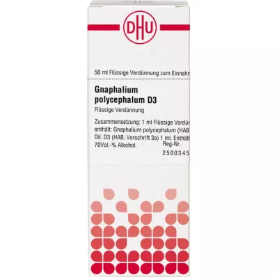 GNAPHALIUM POLYCEPHALUM D 3 Laimennus, 50 ml GNAPHALIUM POLYCEPHALUM D 3 Laimennus, 50 ml