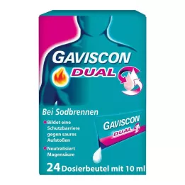 GAVISCON Dual 500mg/213mg/325mg Suspens.pussissa, 24X10 ml
