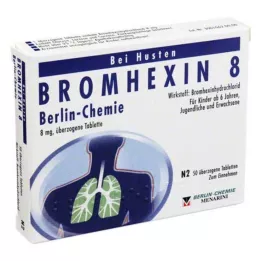 BROMHEXIN 8 Berlin Chemie päällystettyä tablettia, 50 kpl