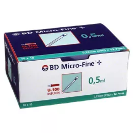 BD MICRO-FINE+ Insuliiniruisku 0,5 ml U100 12,7 mm, 100X0,5 ml