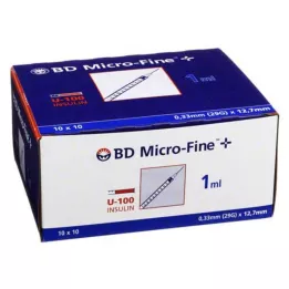 BD MICRO-FINE+ Insuliiniruisku 1 ml U100 12,7 mm, 100X1 ml