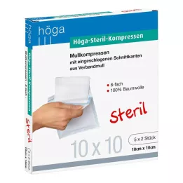 HÖGA-KOMPRESSEN 10x10 cm steriili 8-suuntainen, 5X2 kpl