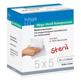 HÖGA-KOMPRESSEN 5x5 cm steriili 8 kertaa, 25x2 kpl