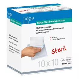 HÖGA-KOMPRESSEN 10x10 cm steriili 8-suuntainen, 25x2 kpl