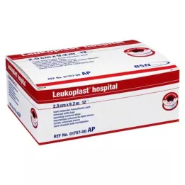 LEUKOPLAST Sairaala 2,5 cm x 9,2 m, 12 kpl