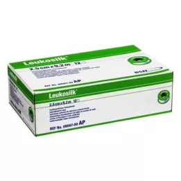 LEUKOSILK 2,5 cmx9,2 m, 12 kpl