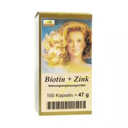 BIOTIN PLUS sinkkihiuskapselit, 100 kpl
