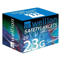 WELLION Safetylance 23 G Safety Clock., 25 kpl