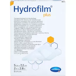 HYDROFILM plus läpinäkyvä assosiaatio 5x7,2 cm, 5 kpl