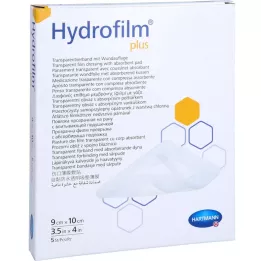 HYDROFILM plus läpinäkyvä assosiaatio 9x10 cm, 5 kpl
