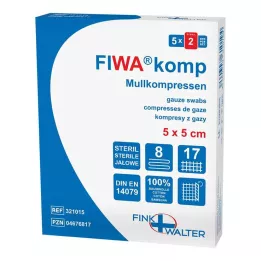MULLKOMPRESSEN 5x5 cm steriili 8-suuntainen, 5x2 kpl