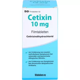 CETIXIN 10 mg kalvopäällystetyt tabletit, 50 kpl