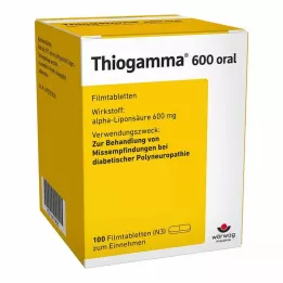 THIOGAMMA 600 oraalista kalvopäällysteistä tablettia, 100 kpl