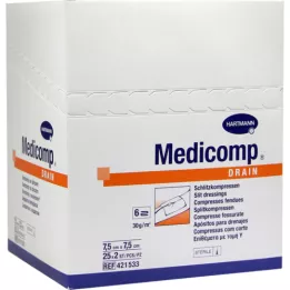 Medicampin tyhjennyspakkaukset 7,5x7,5 cm steriili, 25x2 kpl