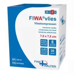 VLIESKOMPRESSEN 7,5x7,5 cm steriili 6-suuntainen, 25X2 kpl