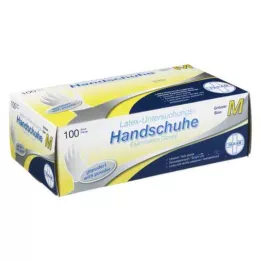 HANDSCHUHE Kertakäyttöinen lateksijauhettu M, 100 kpl