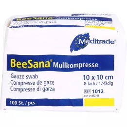 MULLKOMPRESSEN 10x10 cm ei-steriili 8-kerroksinen, 100 kpl