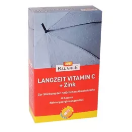 Mene tasapainolle pitkään C-vitamiinin C + sinkki varastojen retard kapselit, 60 kpl