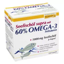 SEEFISCHÖL Supra 60 % Omega-3-rasvoja, pehmeät kapselit, 100 kpl