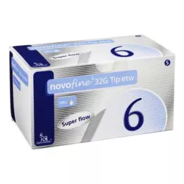 NOVOFINE 6 mm kanyylit 32 G kärki etw, 100 kpl