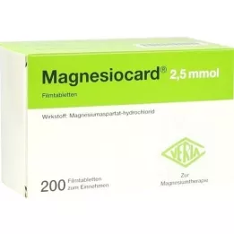 MAGNESIOCARD 2,5 mmol -kalvopäällystetyt tabletit, 200 kpl