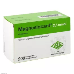 MAGNESIOCARD 2,5 mmol kalvopäällysteiset tabletit, 200 kpl