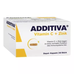 ADDITIVA C-vitamiini+sinkkivarastokapselit, kampanjapakkaus, 80 kpl