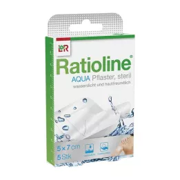RATIOLINE vesisuihkulaastari Plus 5x7 cm steriili, 5 kpl