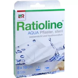 RATIOLINE Aqua -suihkukipsi plus 8x10 cm steriili, 5 kpl