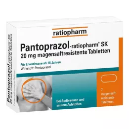 PANTOPRAZOL-ratiopharm SK 20 mg enterotabletit, 7 kpl