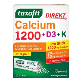 Taxofit Calcium 1200 + D3 + K Direct Sticks, 20 kpl