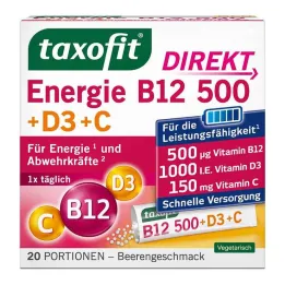 Taxofit Energy B12 500 + D3 + C Direct Granules, 20 kpl