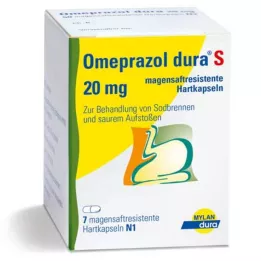 OMEPRAZOL dura S 20 mg enterokapselit, kovat, 7 kpl