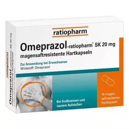 OMEPRAZOL-ratiopharm SK 20 mg enterokapselit, kovat, 14 kpl